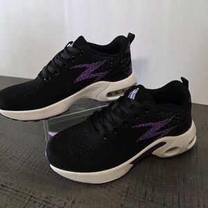 Mishansha Ligtweight Women Walking Shoes Black Purple Air Size 5.5